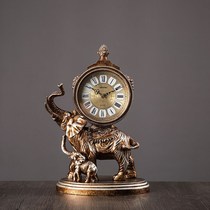 European creative antique elephant clock living room home clock ornaments bedroom desktop desk desk clock American clock