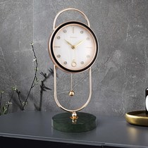 High-end light luxury wind seat clock home table clock pendulum creative placement living room table clock TV cabinet clock