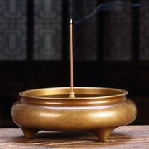 Brand copper incense burner pure copper large sandalwood stove home indoor temple dedicated to Buddha Xuande furnace antique Daming burn