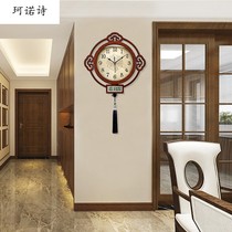 New Chinese lunar calendar hanging bell dining room home Classical calendar timepiece China Wind clock Chinese style Table quartz clock