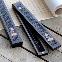 Black sandalwood household Lotus incense burner Solid wood lying incense box Ancient style box line incense plug incense holder Sandalwood lying incense burner