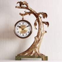 Clock living room home desktop creative fashion ornaments old-fashioned Nordic large stage clock European retro silent clock