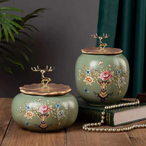 Ceramic persimmon ruyi tea pot living room wine cabinet entrance European-style decoration storage jar creative persimmon ornaments