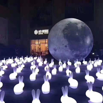 led luminous rabbit lamp Mid-Autumn Festival looking moon rabbit Park decoration rabbit stool Inflatable Lunar Air model Jade Rabbit lawn lamp