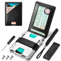 Drivers license driving license leather case personality creative drivers license two-in-one leather wallet metal anti-theft brush ID card bag