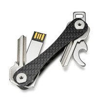 Creative Carbon Fiber Key Holder Male Waist Hanging Mute Key Button Metal Multifunction Personality Key Bag Small