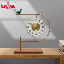 Lisheng light luxury simple clock silent living room new Chinese clock pendulum wine cabinet clock metal creative quartz clock