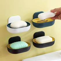 Soap box non-perforated soap box drain suction cup wall hanging toilet soap holder household bathroom soap storage box