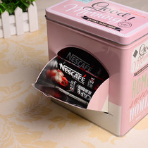 Creative American tinplate box storage box opening square coffee bar box candy biscuit sundries iron box