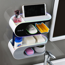 Double soap box large non-perforated drain creative washing underwear toilet soap box light luxury shelf