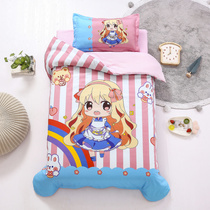 Children's kindergarten quilt three-piece set for nap baby cotton bedding into the garden bed with core summer six-piece set