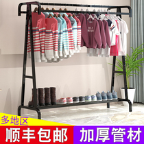  Balcony drying rack floor-to-ceiling double-pole household folding bedroom hanging clothes rack cooling clothes rod drying quilt artifact