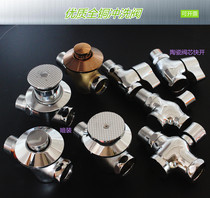 All copper hand press type squatting toilet flush valve concealed foot valve stool delay valve for public places