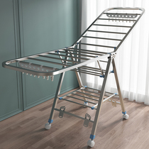 Drying rack floor stainless steel folding indoor balcony drying artifact Household baby drying rack outdoor drying rod