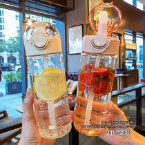Adult pregnant woman sippy cup sports portable transparent water cup female student hand cup simple high temperature plastic cup