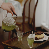 Japanese ins heat-resistant glass flower teapot fruit teapot girder bubble teapot afternoon tea set set
