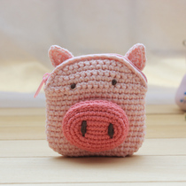New Hand Grab Bag Pure Handmade Knit Zero Money Bag Girl Cute Cartoon Zero Wallet Finished Product