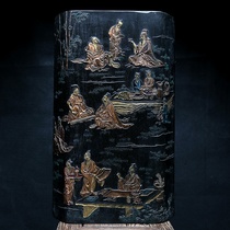 Seven Sages of Bamboo Forest old objects Four Treasures Hui ink Anhui old ink block ink bar pine smoke ink