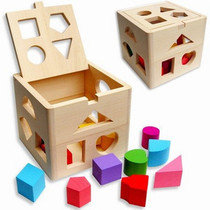 Intellectual development intellectual wooden childrens early education toy shape building block box ten or three hole intelligence box