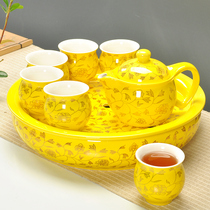 Double tea cup anti-hot kung fu tea cup tea set ceramic tea tray large double cup set kung fu tea set