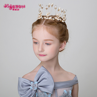 女童皇冠头箍女孩头饰发卡宝宝公主发饰六一儿童王冠花童发夹皇冠