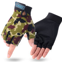 Fitness riding gloves Mens and womens dumbbell equipment Wrist strength training half-finger breathable non-slip palm protection sports gloves