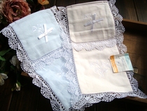 Foreign trade pure cotton boutique hand-embroidered stick mallet edge retro fabric tissue paper towel bag pink and blue two colors super value