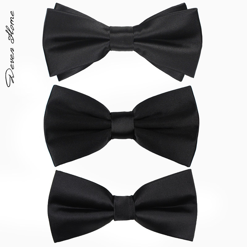 devenhome时尚黑色领结男士正装商务宴会百搭新郎结婚礼服蝴蝶结