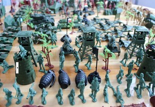 二战小兵人场景军事 士兵军人模型塑料小人玩具军事战争场景小人
