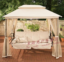 Waterproof courtyard three-seat double hanging chair balcony swing bed wrought iron Outdoor Rocking Chair indoor and outdoor swing Shaker