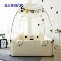 International direct delivery Korean baby wide kapok bed game bar with toy hanger White Bear