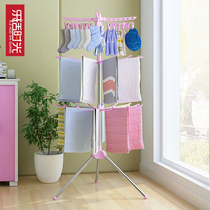 Baby clothes rack Floor-to-ceiling baby folding clothes rack Indoor and outdoor stainless steel balcony childrens clothes rack Diaper rack
