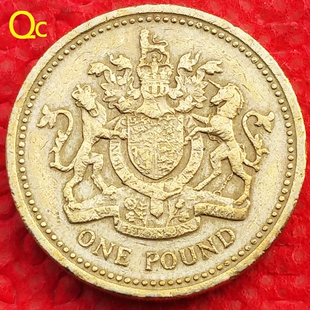 英国1983年1英镑黄铜老外币22.5毫米厚币外国钱币收藏品纪念币