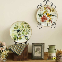 Display plate decorative plate European ceramic hanging plate American pastoral viewing plate ten inches 25cm