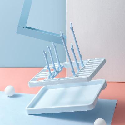 Bottle drain rack drying rack drain storage box baby Q rack mini folding drying rack bottle rack