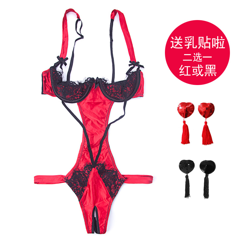 性感露汝连体衣薄款配丁字裤配套乳贴