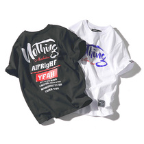 韩国ulzzang原宿欧美街头潮牌港风复古BF宽松日系男女情侣短袖T恤