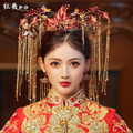 Original brand Hongwei bride Chinese tassel ancient dress round Xiuhe suit Fengguan wedding Xiuhe headdress new style
