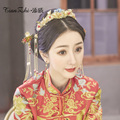 Xiuhe headdress bride Chinese style 2020 new simple phoenix crown atmosphere step by step wedding Hanfu hair accessories show small face