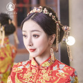 Xiuhe headdress bride Chinese style big air current Su Bu shaking phoenix crown wedding accessories simple Xiuhe clothing hair accessories show small face