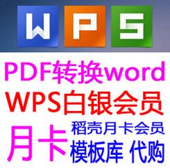 wps会员模板人工转换pdf