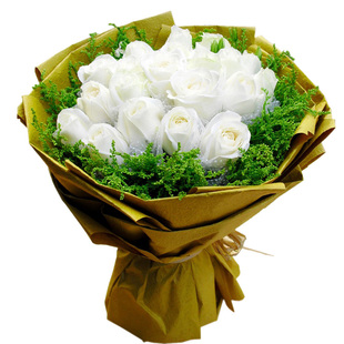 上海鲜花速递 19朵白玫瑰 浦东陆家嘴金桥张江 生日祝福 新品上架