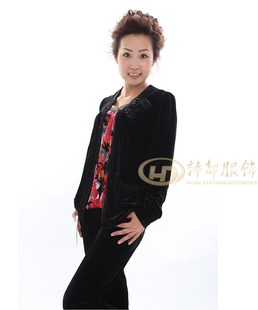 新品亨格舒专柜正品中老年胖mm加肥加大码丝绒镶钻假两件女装6979