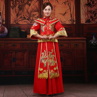 2016春季新款秀禾服龙凤褂新娘礼服嫁衣中式婚纱女结婚大码旗袍夏