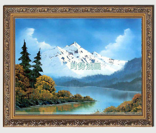 纯手绘欧式风景雪山油画客厅卧室玄关走廊书房装饰画-雪峰 新品上架