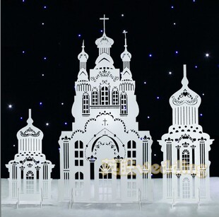 2014新款pvc雕花/ 镂空公主城堡/舞台背景/pvc婚庆道具 新品上架