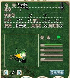 魔力宝贝怀旧牧羊大地鼠宠物邮件 1级 还有噩梦宝石火焰 宠邮特惠