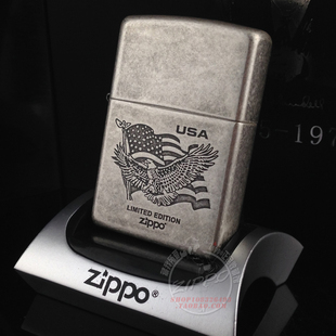 美国原装正品zippo打火机 usa美国之鹰121fb 古银单刻专柜正版 新品