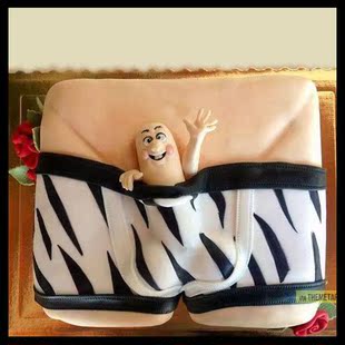 翻糖情趣内裤生日蛋糕个性情人节礼物diy定制彩虹芝士 广州中山 新品