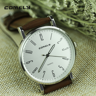 comely手表 时尚潮表男士大表盘腕表 简约时尚皮带表学生表时装表